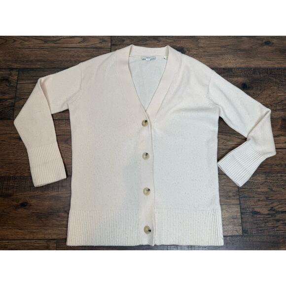 Vince Donegal Wool Cashmere 4 Buttons Cardigan V-neck Ivory Women’s Sz XS - Picture 1 of 7